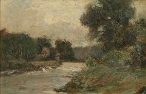Paesaggio Con Stagno E Alberi by Leonardo Bistolfi