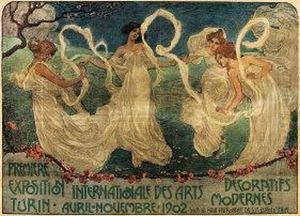 "manifesto Per L'esposizione Di Arte Decorativa Moderna Di Torino Del 1902" 1901