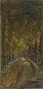 Pastorella Con Gregge Nel Bosco by Leonardo Bistolfi
