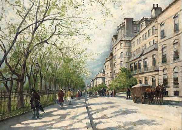 Carriages and figures on a Parisian street - view 1