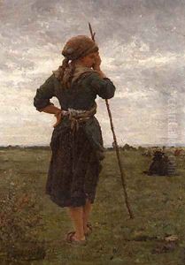 The shepherdess 1879 by Pierre Celestin Billet