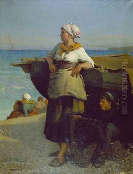 Waiting for the catch, Brittany 1872 - view 1
