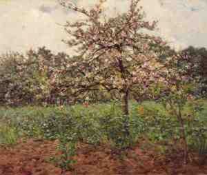 Les Pommiers En Fleurs by Henri Biva