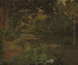 A Woodland Pool by Henri Biva
