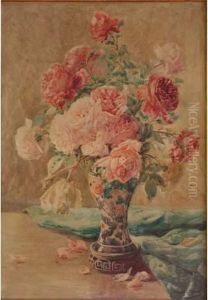 Vase De Roses by Henri Biva