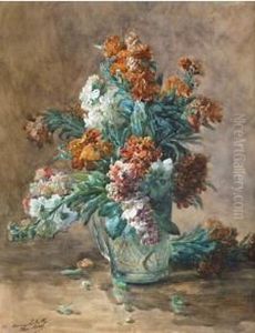 Vase De Fleurs. by Henri Biva