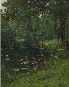 Woodland Pond by Henri Biva