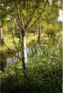 Summer On The River Bank by Henri Biva