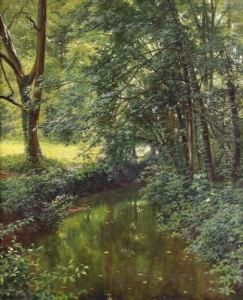Sommerliche Waldpartie Mit Bachlauf. Sommerliche Waldpartie Mit Bachlauf.