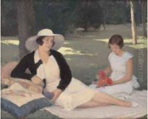 < Au Parc >. by Fernand Bivel