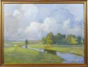 Landskapsmotiv
Med Hastar by Gustav Oscar Bjorck