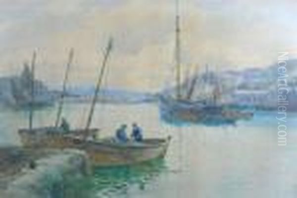 Fishermen Mending Their Nets, Tarbert, Loch Fyne - view 1
