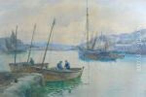 Fishermen Mending Their Nets, Tarbert, Loch Fyne by Andrew Black