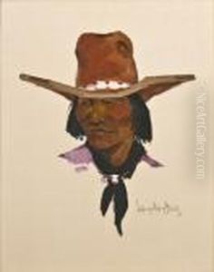 Portrait Of A Native American Man by Laverne Nelson Black