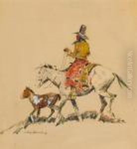 An Indian Leading A Pony