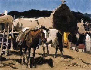 Night Scene At The Mission by Laverne Nelson Black