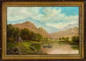 River Landscapewith American Indian Maidens by Olive Parker Black