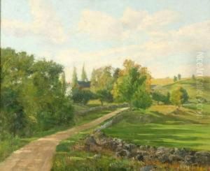Along A Country Road In Springtime by Olive Parker Black