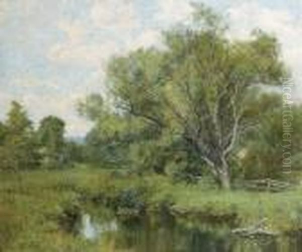 A Sunlit Landscape With A Pond - view 1