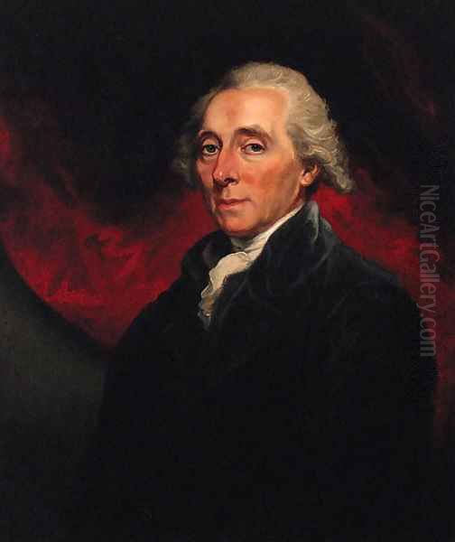 Portrait of Richard Paul Jodrell (1761-1831), half-length, in a black coat, against a red curtain - view 1