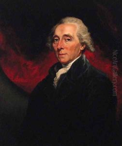 Portrait of Richard Paul Jodrell (1761-1831), half-length, in a black coat, against a red curtain