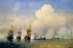 The Russo-Swedish Sea War near Kronstadt in 1790 by Aleksei Petrovich Bogolyubov