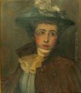 Shoulder Length Portrait Of A Lady Wearing A Veil And Brown Coat With Yellow Neck Scarf