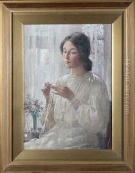 At The Window - A Portrait Of The Artist's Wife Nellie - view 1