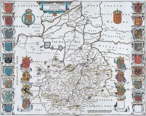 Cambridgeshire, With The Arms Of The Colleges C.1659