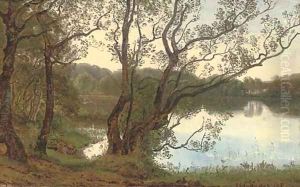 The lake at dusk by Janus Andreas Bartholin La Cour