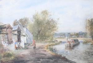 Untitled Scene With Riverboat by John Blair