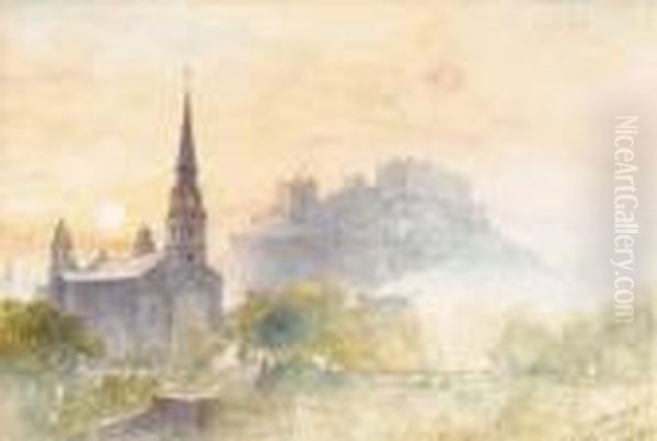 St. Cuthbert's And Edinburgh Castle - view 1