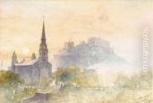 St. Cuthbert's And Edinburgh Castle by John Blair