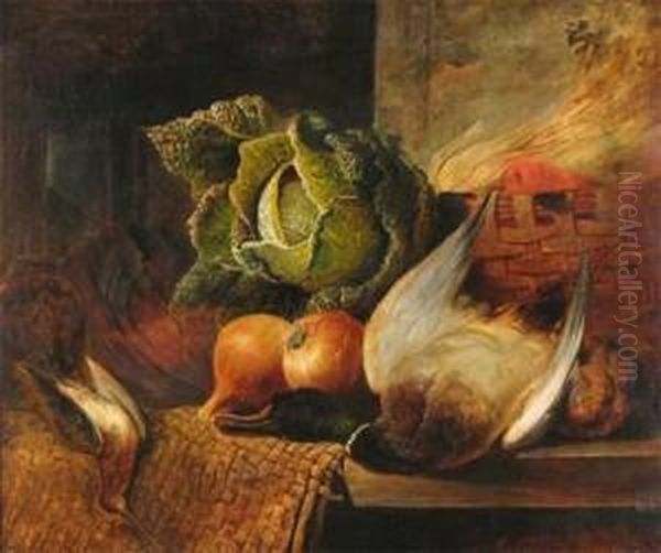 Still Life Of Vegetables, Game And Pickles On A Table - view 1