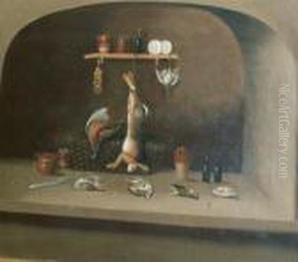 Still Life With Game And Glasswear In A Nook - view 1