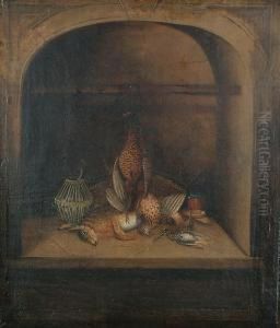 Still Life Of Game In A Larder. by Benjamin Blake