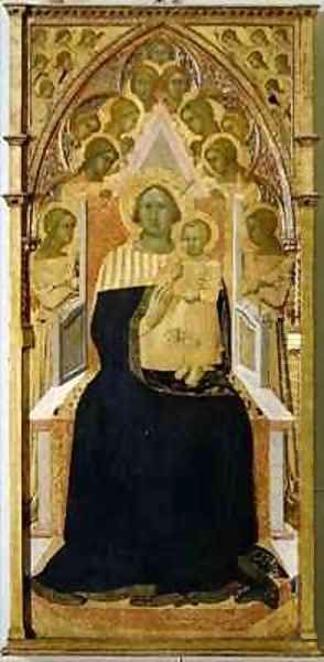 Madonna and Child enthroned, surrounded by angels - view 1