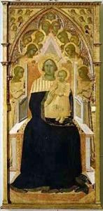 Madonna and Child enthroned, surrounded by angels by Bartolommeo Bulgarini