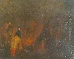 Indian Before Acampfire by Ralph Albert Blakelock