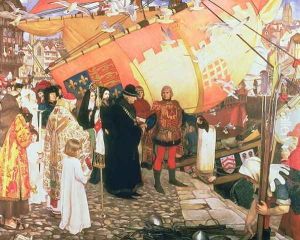 The Departure of John and Sebastian Cabot from Bristol on their First Voyage of Discovery in 1497, 1906 by Ernest Board