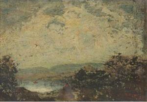 Landscape With Figures On A Lake by Ralph Albert Blakelock