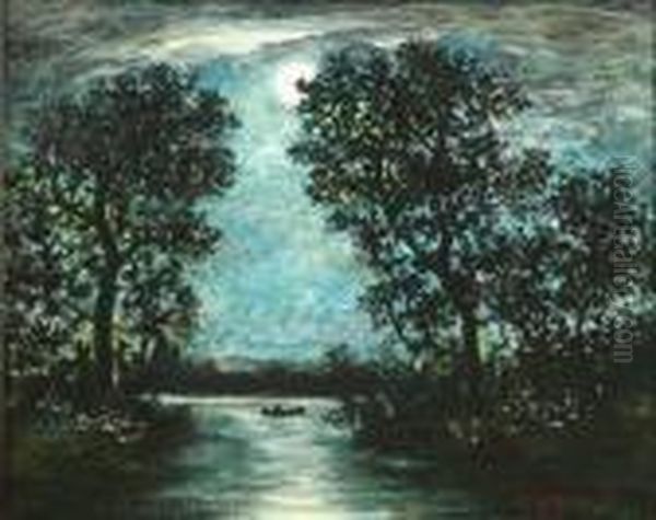 Canoe In Moonlight - view 1