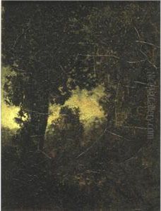 As Day Departs--yon Pale Moon Advances by Ralph Albert Blakelock
