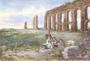 Lunchtime by an ancient aqueduct by A Buzzi