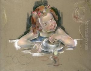 Portrait De Petite Fille by Maria Blanchard