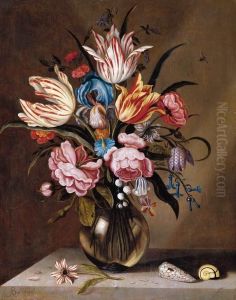 Flowers in a Glass Vase by Abraham Bosschaert