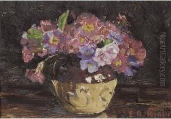 A Vase Of Polyanthus - view 1