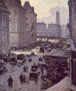 Paris street scene by Louis Braquaval