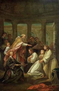 Baptism of St. Augustine, 1702 by Louis de, the Younger Boulogne