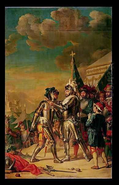 Henri II (1519-59) Giving the Chain of the Order of Saint-Michel to Gaspard de Saulx Count of Tavannes, after the Battle of Renty, 13th August 1554, 1789 - view 1